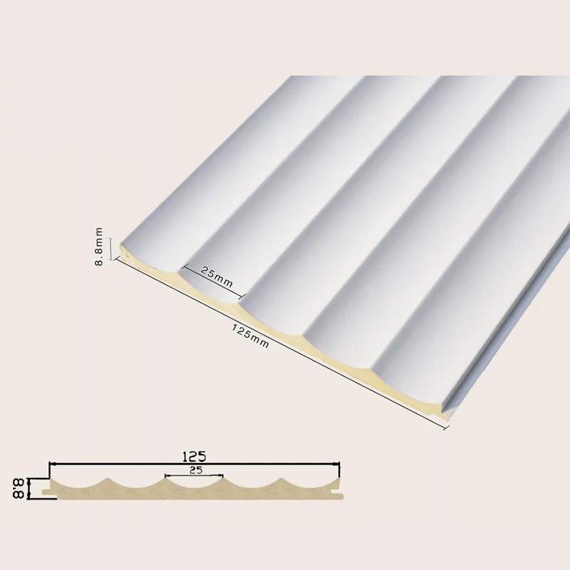 125 Panou de perete solid încastrat cu 5 grile